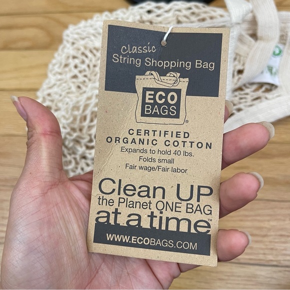 Organic Cotton Eco Bag String Shopping Bag Fruit Bag - Picture 8 of 8